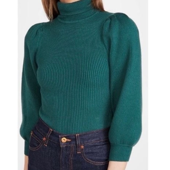NWT - Line and Dot Aria puff sleeve ribbed turtleneck - Picture 9 of 9